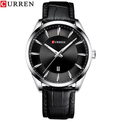 Montre CURREN Homme 100% en Cuir de couleur Noir
